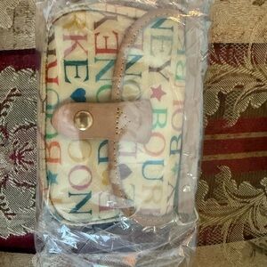 Dooney & Bourke Yellow Wristlet w/Pink Heart Charm